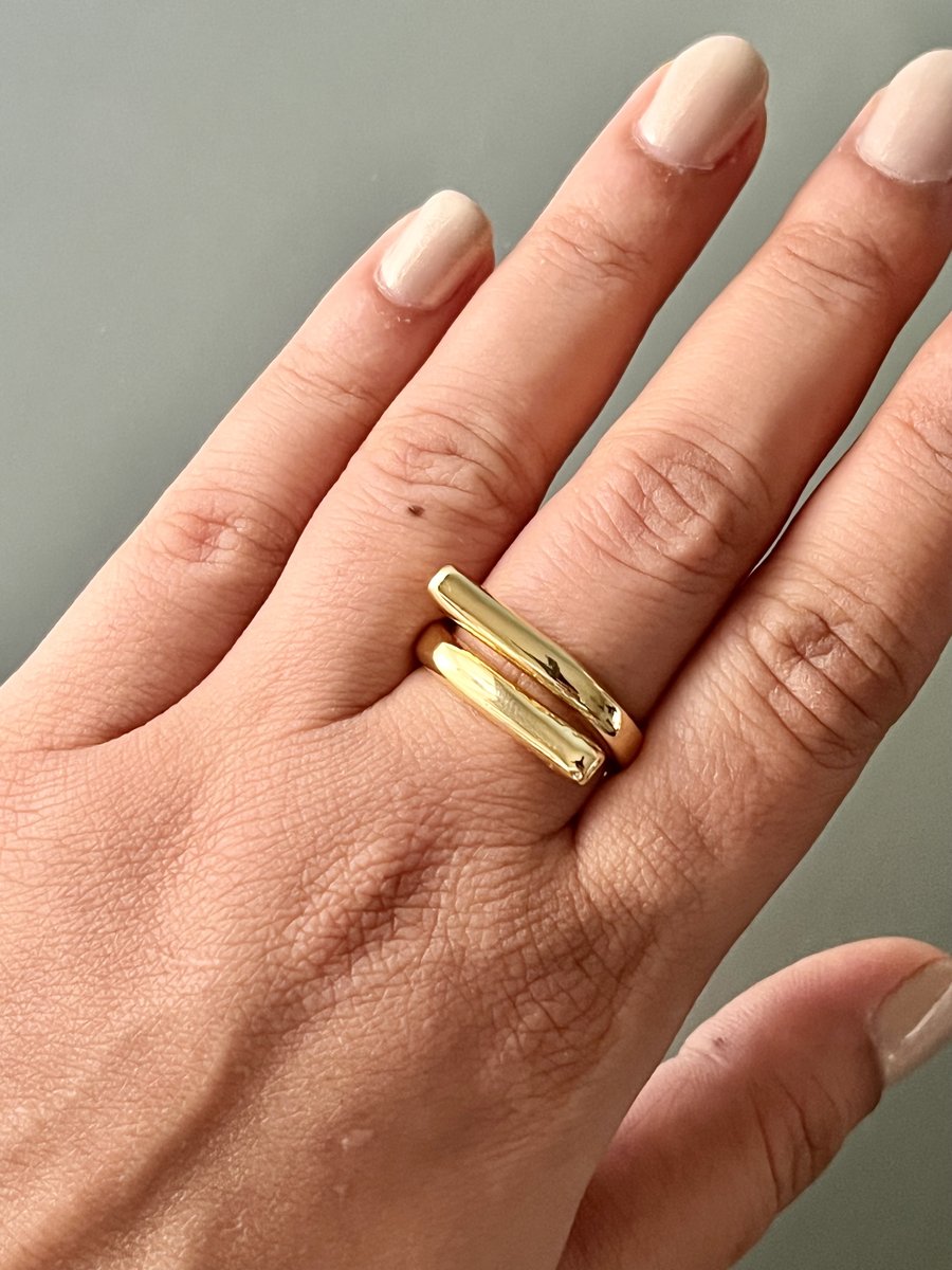 Gold Twisted Ring (Adjustable)
