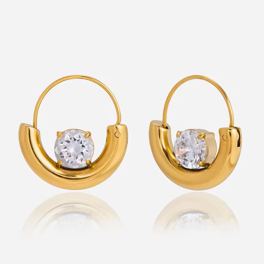 Minimalist Zircon Hoops