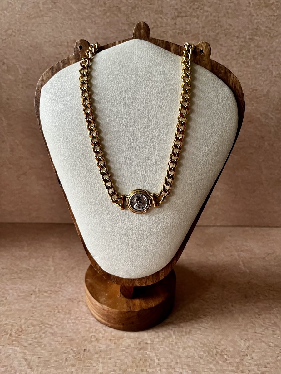 Dual Tone Coin Necklace 