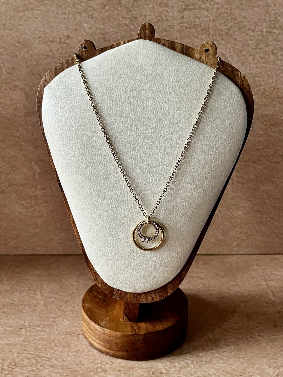 Double Round Zircon Necklace
